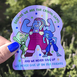 Steven Universe - Peridot, Lapis y Bismuto Sticker Tornasol