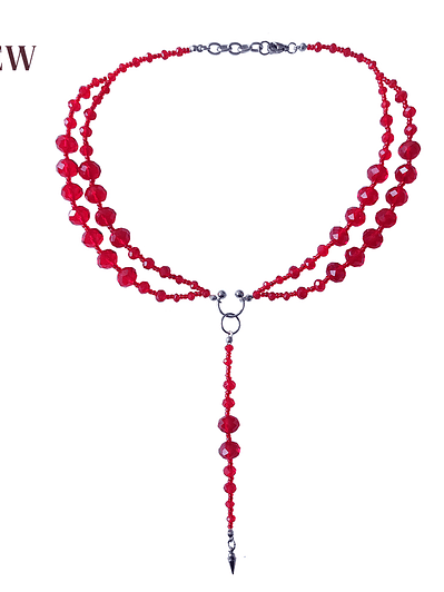 Collar daga escarlata - cristales rojos