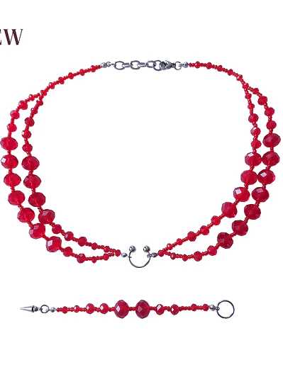Collar daga escarlata - cristales rojos