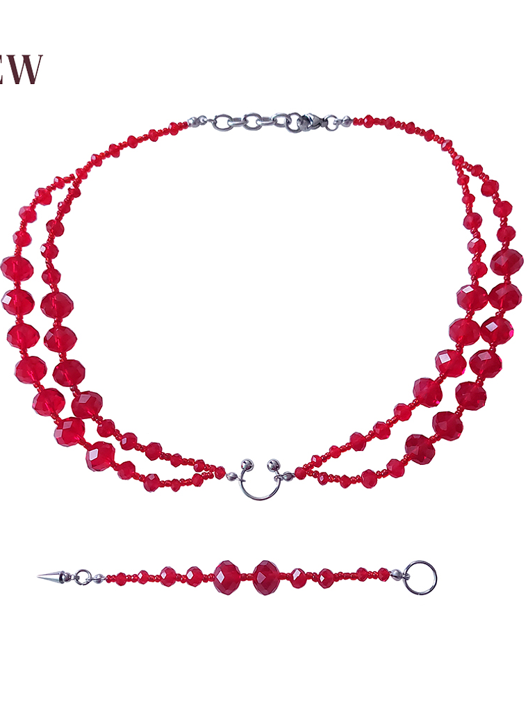 Collar daga escarlata - cristales rojos 2