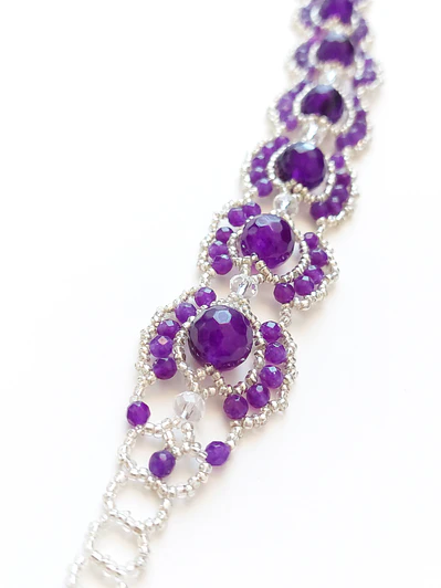 Choker ágatas violeta