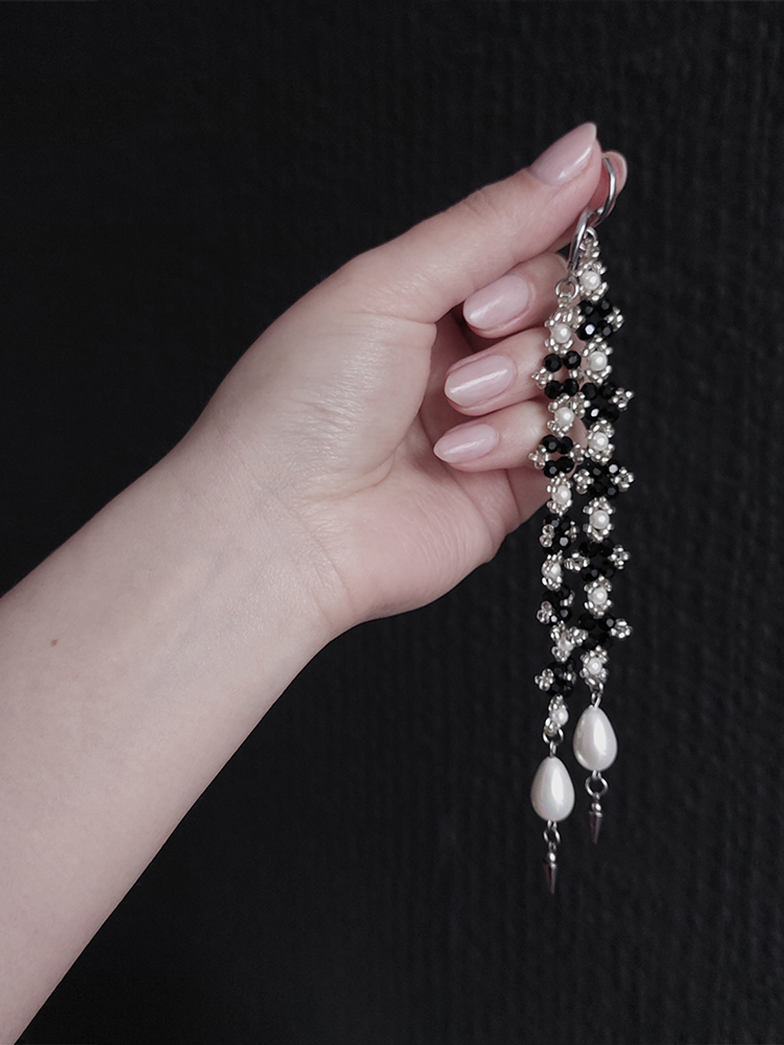 Aros lágrima mística - negros 1