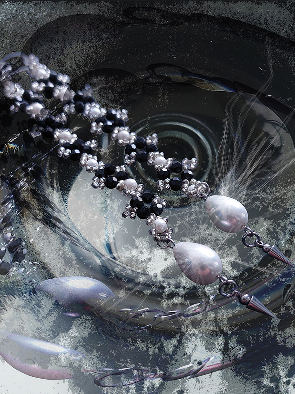 Aros lágrima mística - negros 2