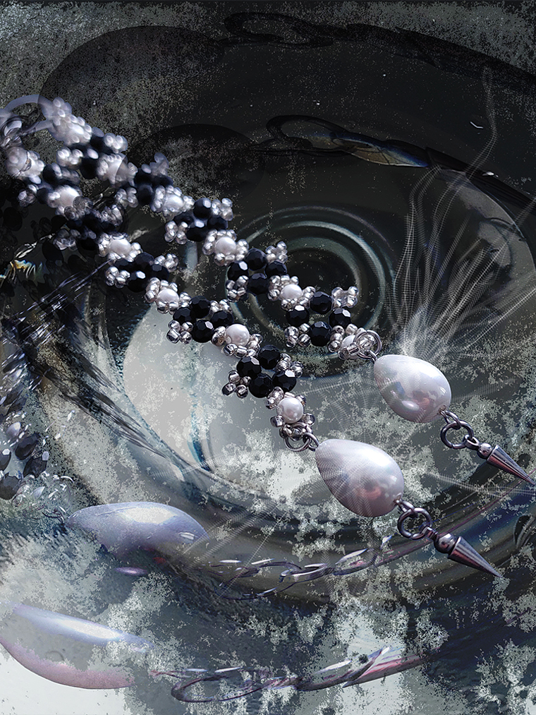 Aros lágrima mística - negros 2