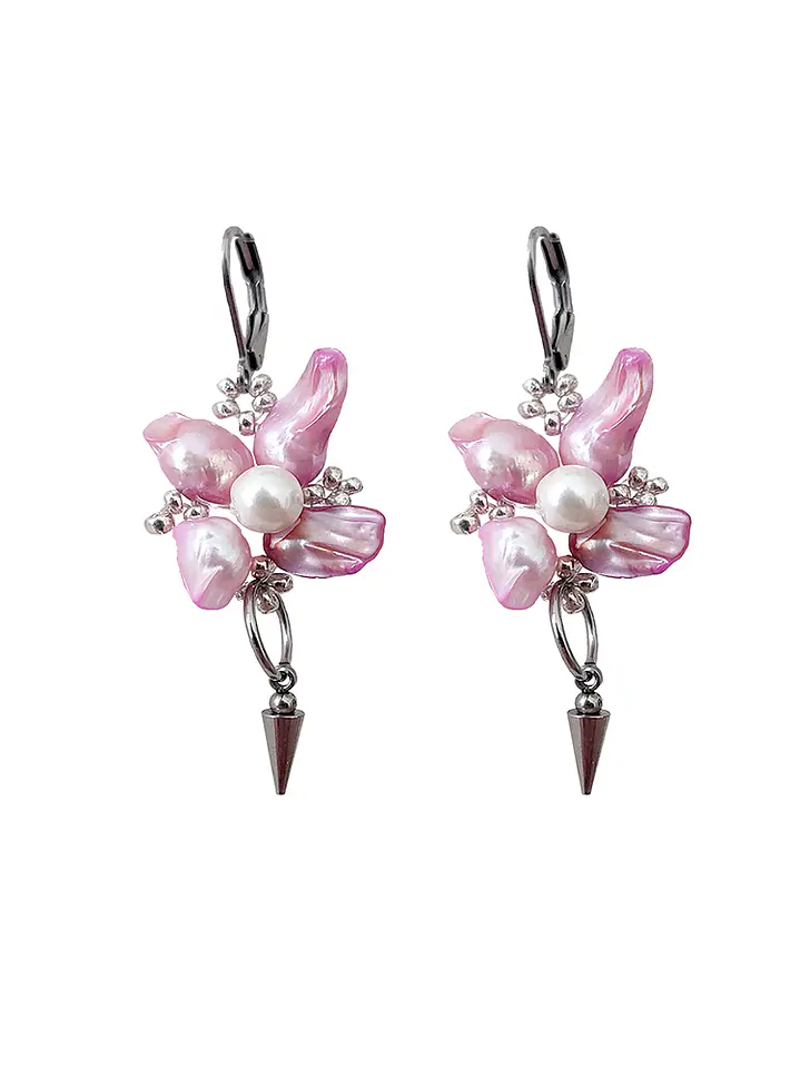 Aros flor de perla - Perlas de rio 1