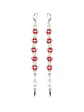 Aros Rojos con perlas - Largos - Miniatura 2