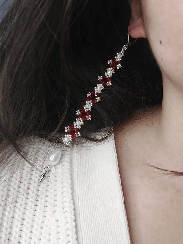Aros lágrima mística Rojos  2