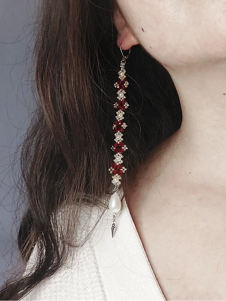 Aros lágrima mística Rojos  4
