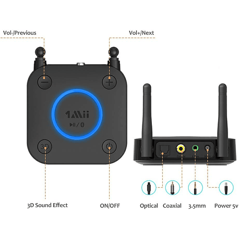 Adaptador de áudio sem fio HiFi 1Mii