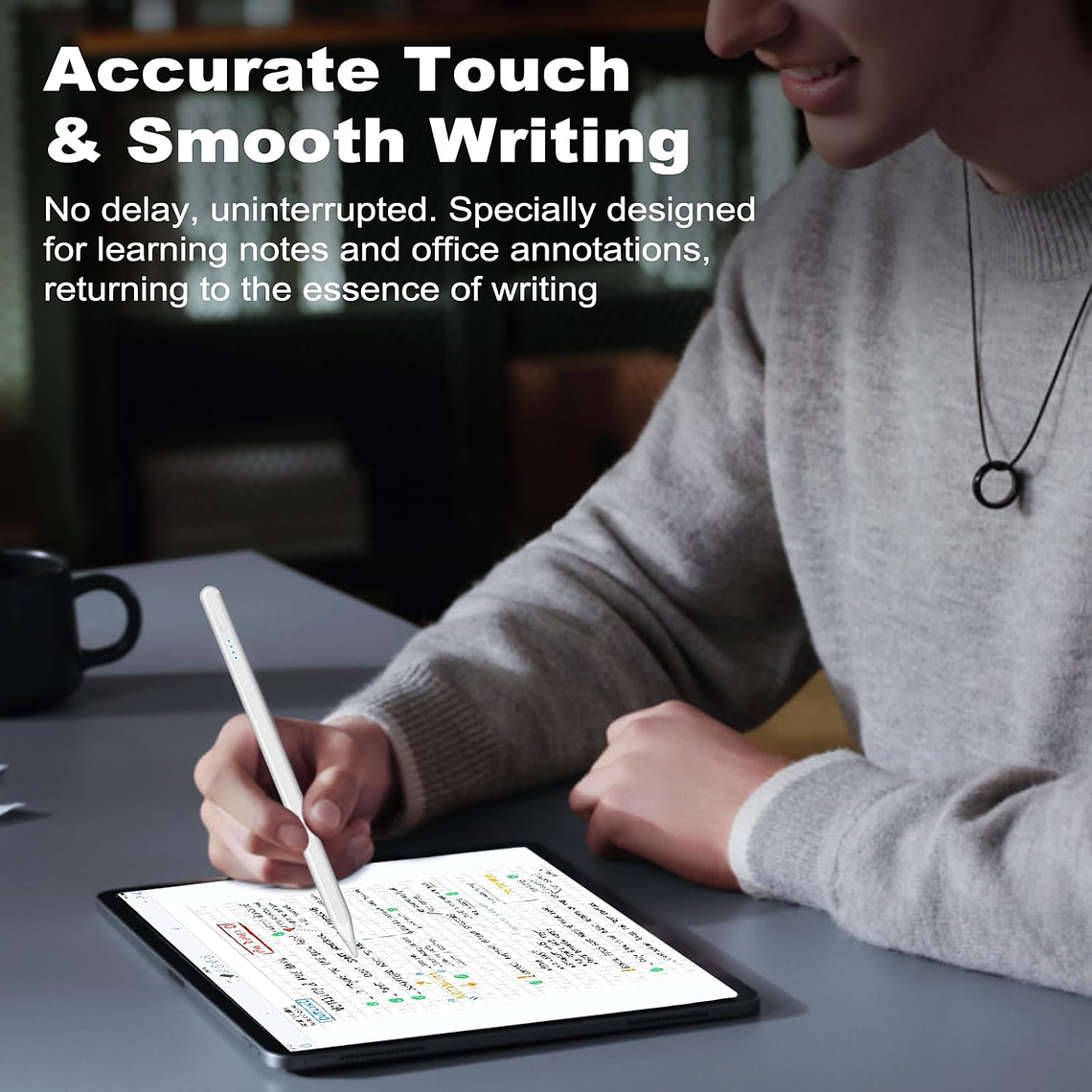 Caneta universal com interface Type-C, Ideal para Tomar Notas, Apple e Android. 6