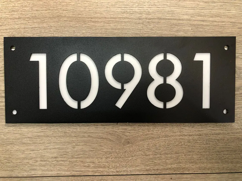 Numero en placa de acero 40x15 Negro - vista 4