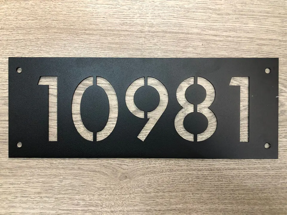 Numero en placa de acero 40x15 Negro - vista 5