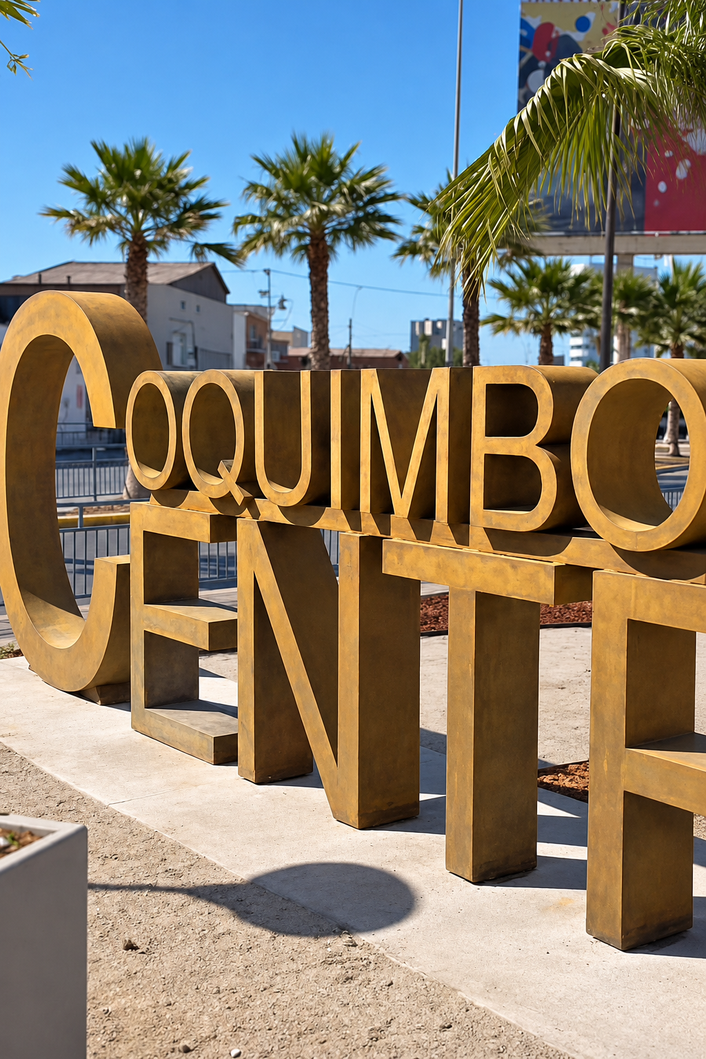Plaza Acceso Varela – Acero Corten para Letras Coquimbo Centro