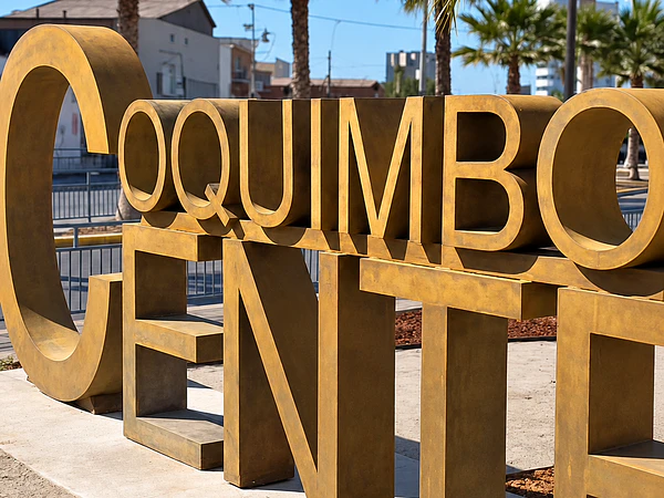 Plaza Acceso Varela – Acero Corten para Letras Coquimbo Centro