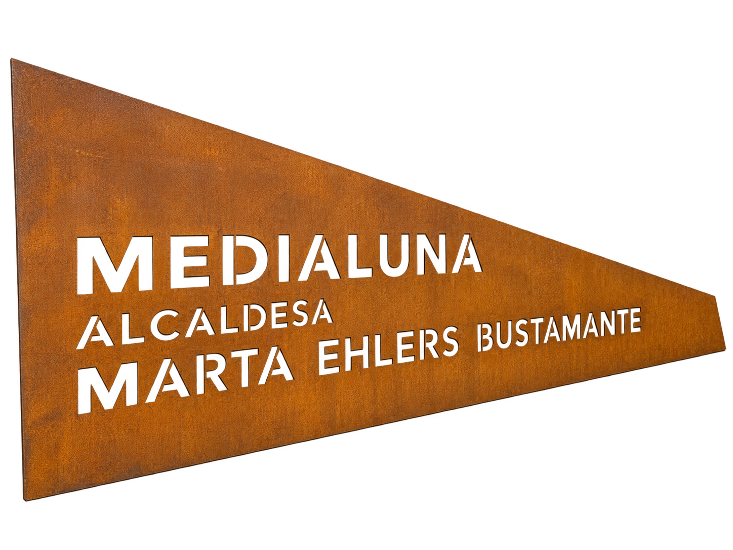 Medialuna Alcaldesa Marta Ehlers Bustamante – Letrero en Acero Corten