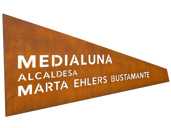 Medialuna Alcaldesa Marta Ehlers Bustamante – Letrero en Acero Corten