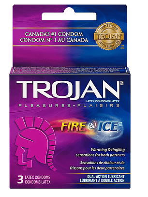 Condón Trojan Fuego y Hielo Pack X3