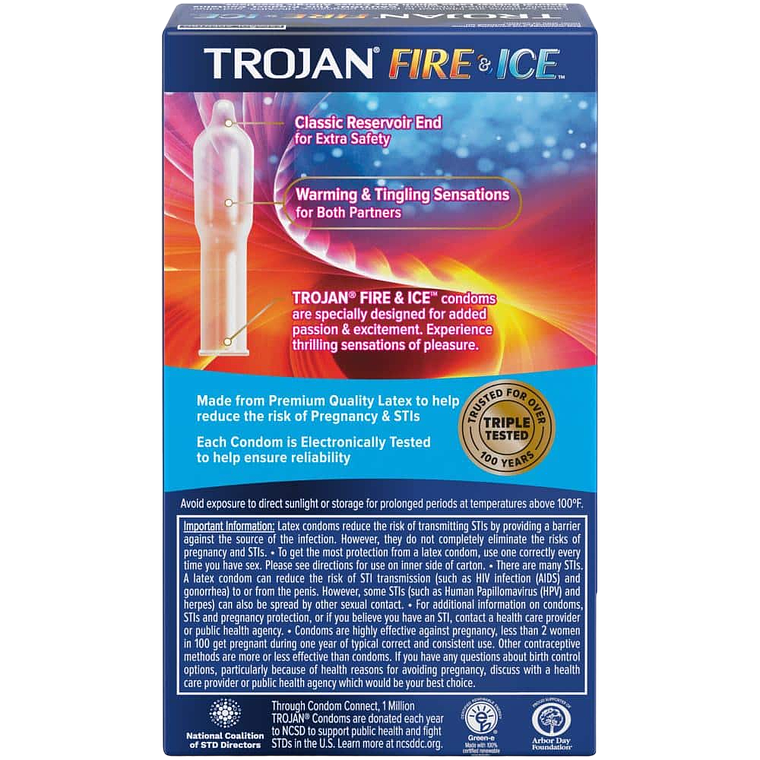Condón Trojan Fuego y Hielo Pack X3 2
