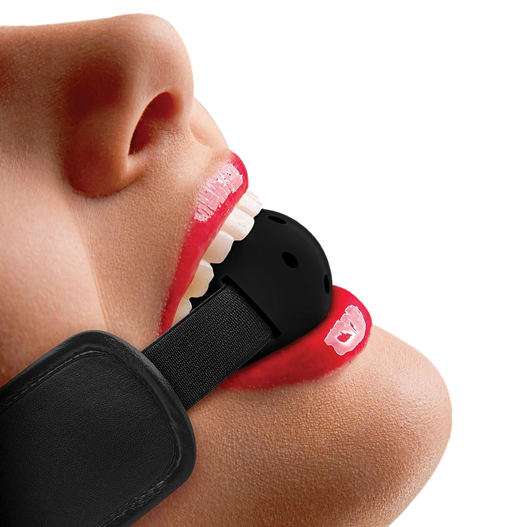 Mordaza Negra en Cuero y Goma: Control y Pasión 1