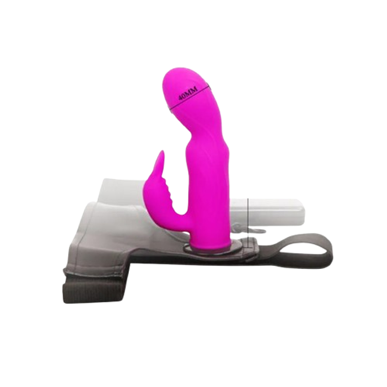 Arnés con Conejo Vibrador de Silicona  3