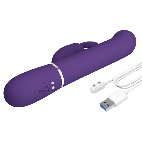 Vibrador Conejo con Empuje y Perlas Vibratorias Giratorias – Sex Shop Black Mask 7