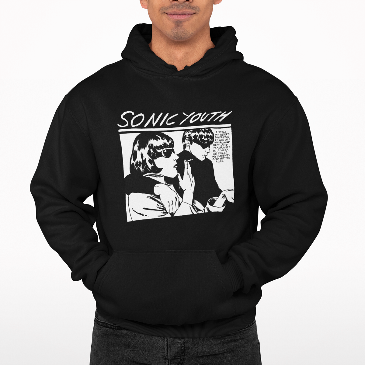 SONIC YOUTH altitude not addicted ＸＬ hoodie-mockup-featuring-a-man-