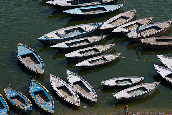 Botes en Varanasi