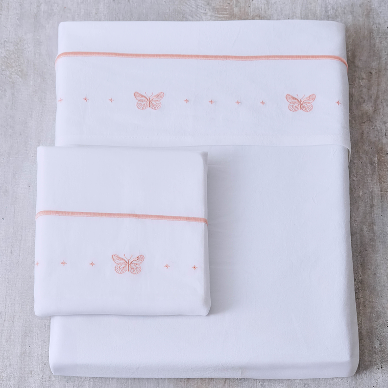 Juego de Sábanas Mariposa Rosada 1
