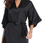 Bata Levantadora En Satin Negro Elegante Blathmoda Pijama - Miniatura 2
