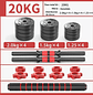 Mancuernas Pesas 20kg 40lb Antideslizante Termoforradas - Miniatura 2