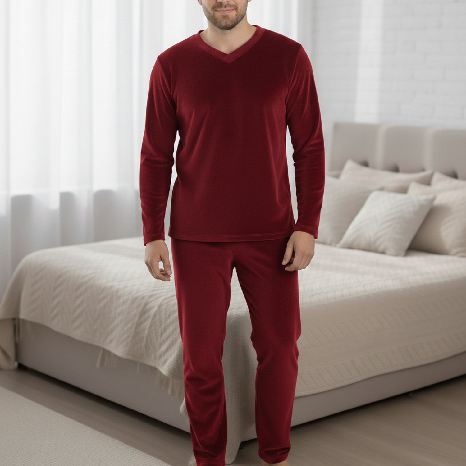 Conjunto Pijama Térmica para Hombre Suave y Abrigada | Máximo Confort 7