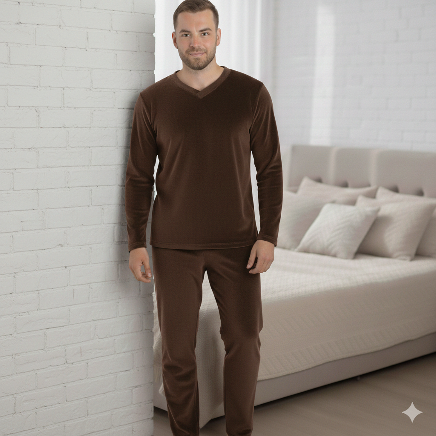 Conjunto Pijama Peluche Hombre Pantalón Y Buzo Abrigador Blathmoda 9