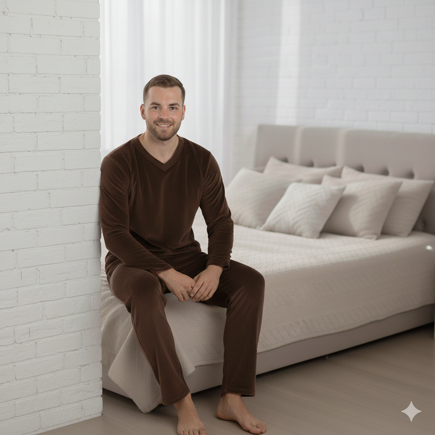 Conjunto Pijama Peluche Hombre Pantalón Y Buzo Abrigador Blathmoda 10