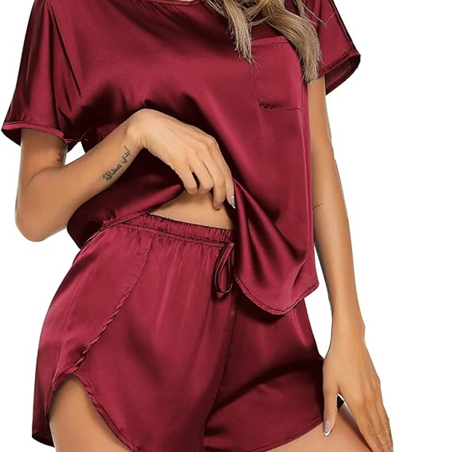 Conjunto Elegante Dama Blusa Satín Y Short Fiesta / Cóctel 2