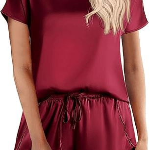 Pijama Satin Camisa manga corta y short - unicolor - Cliente Mayorista