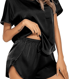 Conjunto Pijama Camisa manga corta y short satin Unicolor - Cliente Mayorista