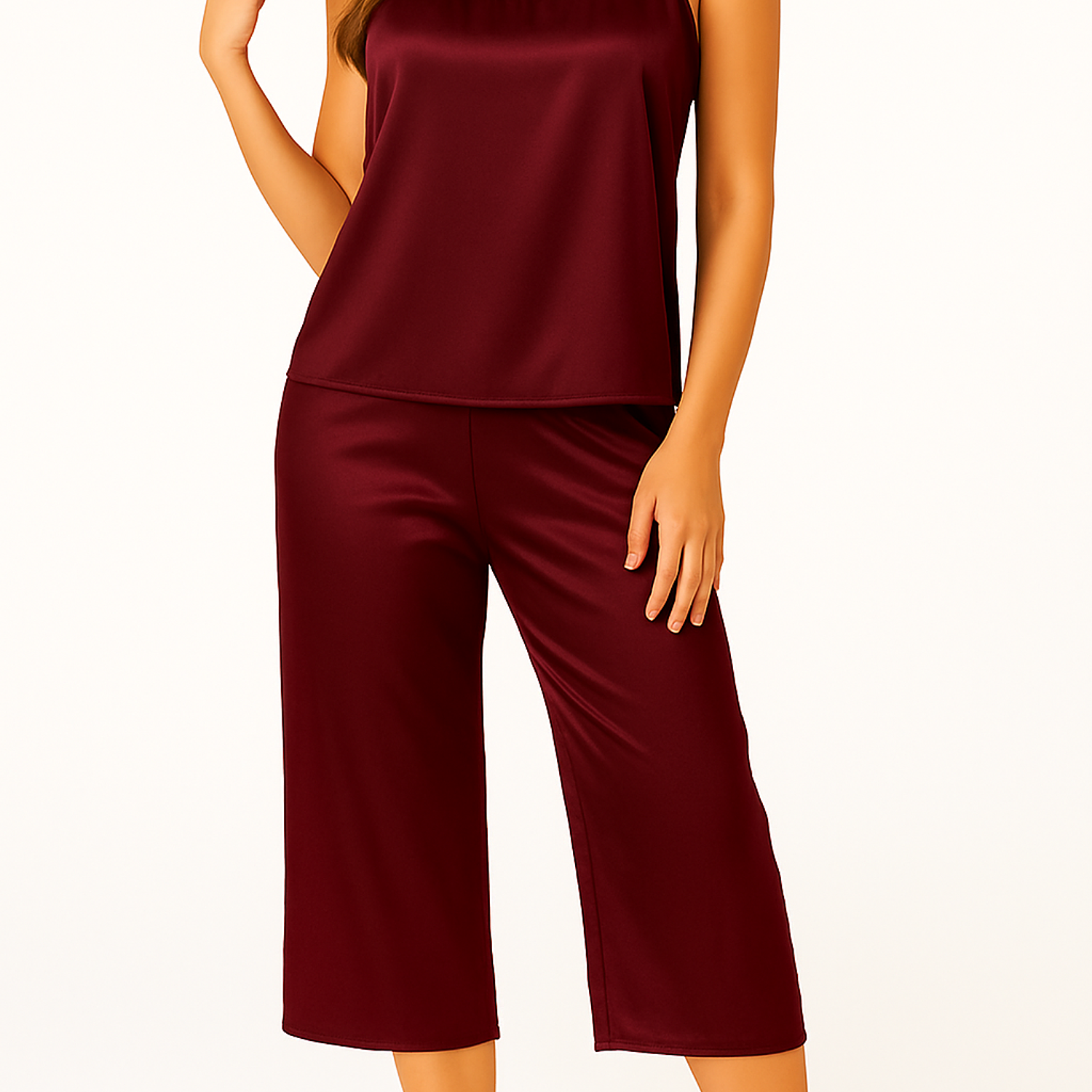 Conjunto Capri y blusa tirantas Pijama satín  - Cliente Mayorista 2