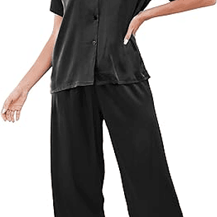 Capri y camisa manga corta pijama unicolor - Cliente Mayorista