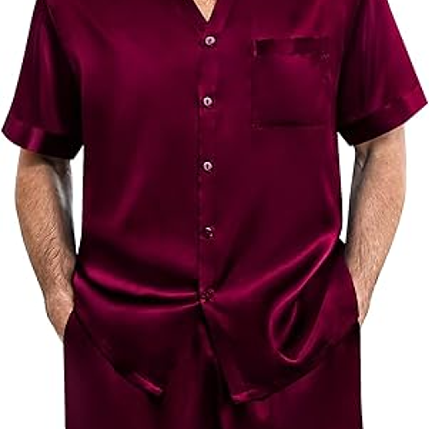 Pijama satín para hombre Camisa y pantaloneta - Cliente Mayorista 3