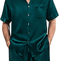 Conjunto Pijama satín para hombre Camisa y pantaloneta - Cliente Mayorista - Miniatura 1