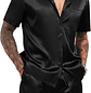 Pijama Hombre satín unicolor camisa y pantaloneta - Cliente Mayorista - Miniatura 5