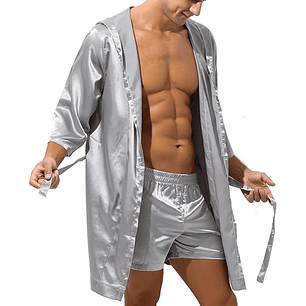 Set Pijama Hombre Satín Levantadora y Pantaloneta | Conjunto Elegante - Cliente mayorista