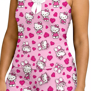 Pijama Mujer Hello Kitty Short y Blusa - Piel de durazno - Cliente Mayorista