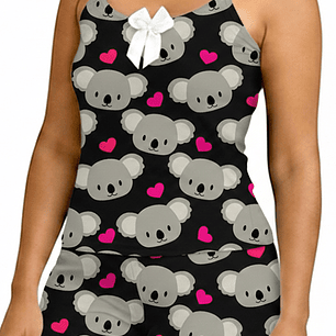 Pijama Mujer Short Y Blusa Koala Ca-13a Blathmoda - Piel de durazno - Cliente Mayorista