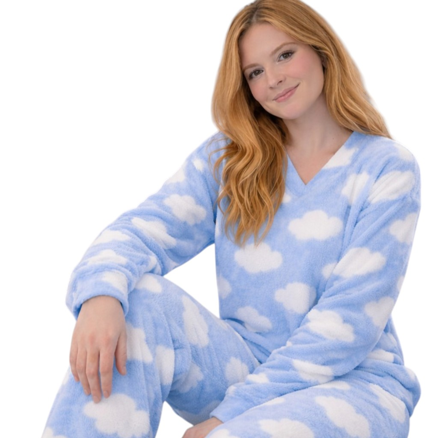 Pijama Mujer térmica diseño nube pantalón y saco - Cliente Myorista 1