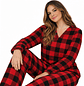 Pijama termica para mujer cuadros roja - Cliente mayorista - Miniatura 1