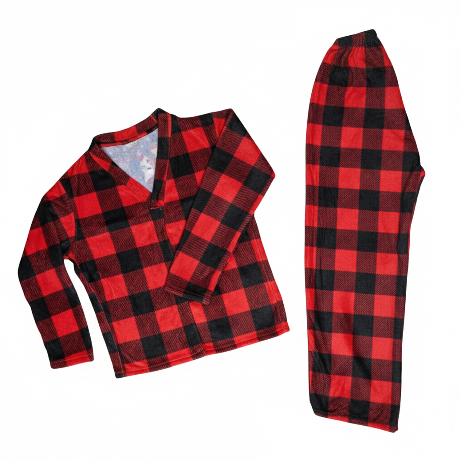 Pijama termica para hombre cuadros roja - Cliente mayorista 2