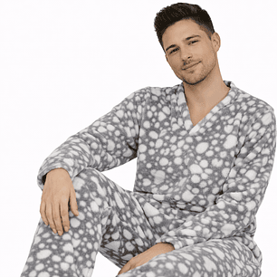 Pijama hombre térmica manchas grises - Cliente mayorista