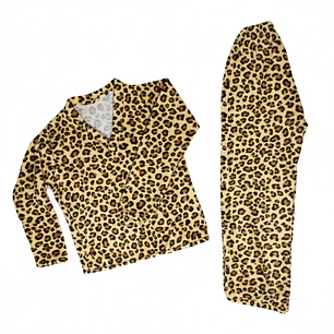Pijama Mujer Térmica Estampado Tigre Café | Blathmoda