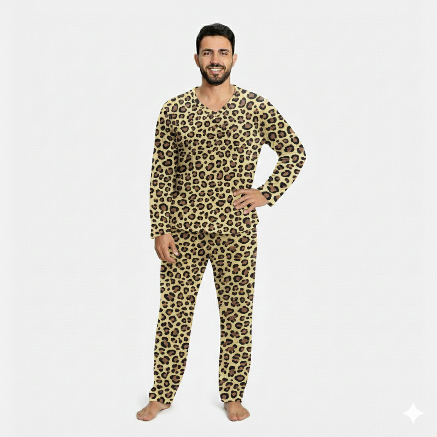 Pijama Hombre térmica tigre café - Cliente mayorista 1